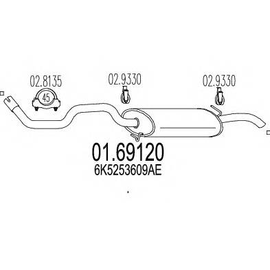 MTS 01.69120 Глушитель выхлопных газов 