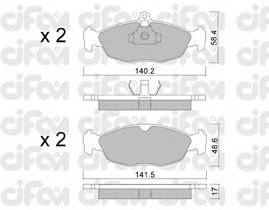 CIFAM 822-077-0 Комплект тормозных колодок