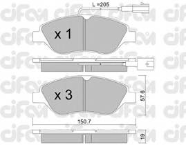 CIFAM 822-577-0 Комплект гальмівних колодо...