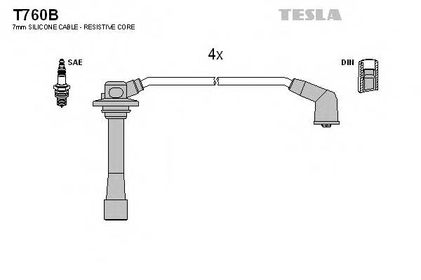 TESLA T760B Комплект проводов зажигани... TESLA T760B Комплект проводов зажигани...