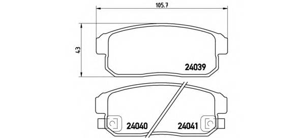 BREMBO P 10 005 Комплект тормозных колодок...