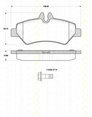 TRISCAN 8110 10558 Комплект тормозных колодок