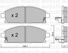 METELLI 22-0406-1 Комплект гальмівних колодо... METELLI 22-0406-1 Комплект гальмівних колодо...