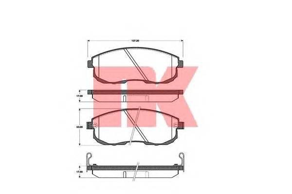 NK 222223 Комплект гальмівних колодо... NK 222223 Комплект гальмівних колодо...