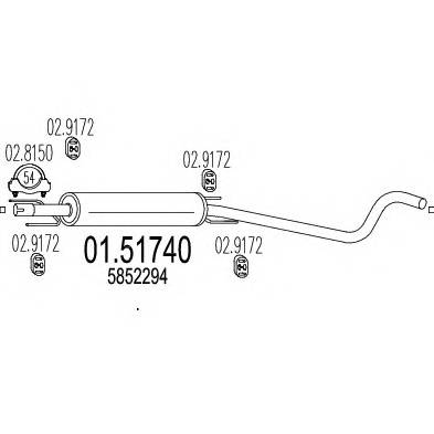 MTS 01.51740 Средний глушитель выхлопны