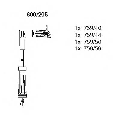 BREMI 600/205 Комплект дротів запалюванн... BREMI 600/205 Комплект дротів запалюванн...