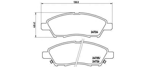 BREMBO P 56 070 Комплект гальмівних колодо... BREMBO P 56 070 Комплект гальмівних колодо...