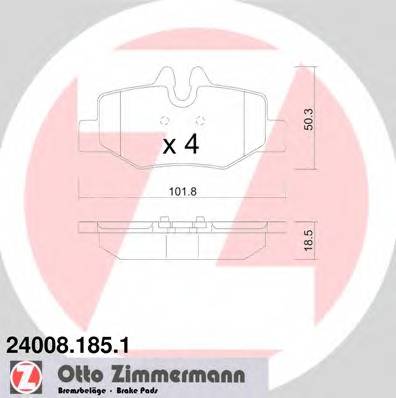 ZIMMERMANN 24008.185.1 Комплект тормозных колодок... ZIMMERMANN 24008.185.1 Комплект тормозных колодок...