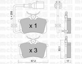 METELLI 22-0100-4 Комплект тормозных колодок