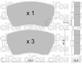 CIFAM 822-485-1 Комплект тормозных колодок... CIFAM 822-485-1 Комплект тормозных колодок...