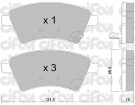 CIFAM 822-702-0 Комплект тормозных колодок... CIFAM 822-702-0 Комплект тормозных колодок...
