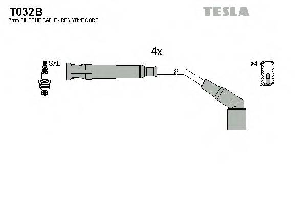 TESLA T032B Комплект проводов зажигани... TESLA T032B Комплект проводов зажигани...
