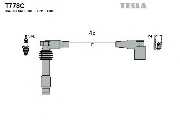TESLA T778C Комплект проводов зажигани... TESLA T778C Комплект проводов зажигани...