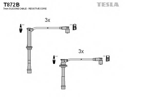 TESLA T872B Комплект проводов зажигани... TESLA T872B Комплект проводов зажигани...