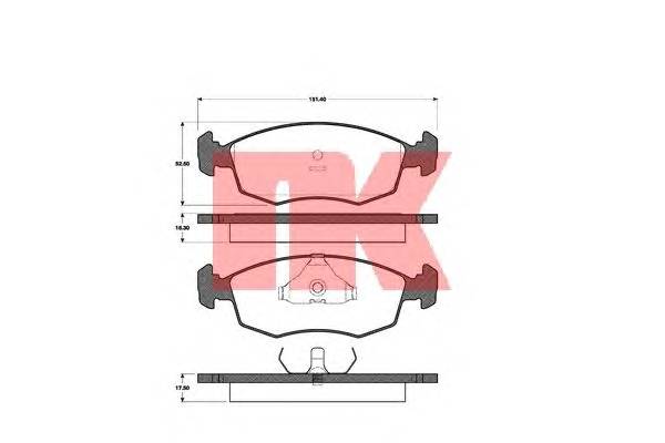 NK 222516 Комплект гальмівних колодо...