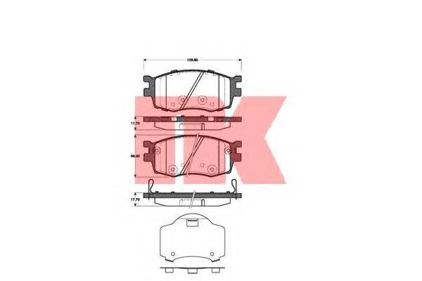 NK 223520 Комплект тормозных колодок... NK 223520 Комплект тормозных колодок...