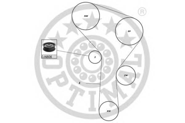 OPTIMAL SK-1029 Комплект ременя ГРМ