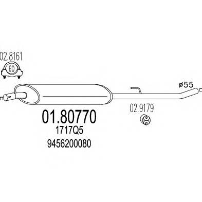 MTS 01.80770 Средний глушитель выхлопны