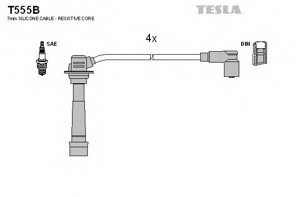 TESLA T555B Комплект проводов зажигани... TESLA T555B Комплект проводов зажигани...