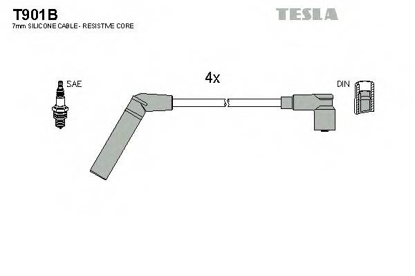 TESLA T901B Комплект проводов зажигани... TESLA T901B Комплект проводов зажигани...