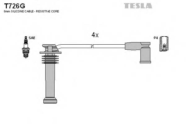 TESLA T726G Комплект проводов зажигани