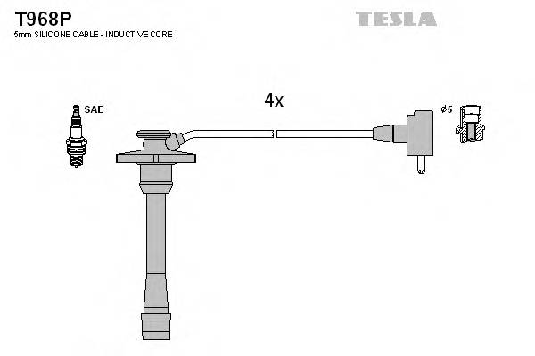 TESLA T968P Комплект проводов зажигани... TESLA T968P Комплект проводов зажигани...