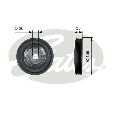 GATES TVD1007 Ременный шкив, коленчатый в...