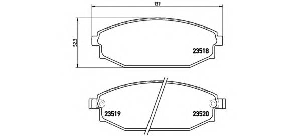 BREMBO P 54 027 Комплект гальмівних колодо... BREMBO P 54 027 Комплект гальмівних колодо...