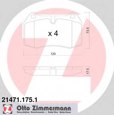 ZIMMERMANN 21471.175.1 Комплект тормозных колодок