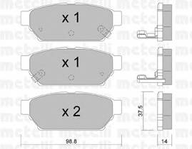 METELLI 22-0396-0 Комплект гальмівних колодо... METELLI 22-0396-0 Комплект гальмівних колодо...
