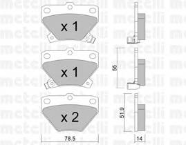 METELLI 22-0424-0 Комплект гальмівних колодо... METELLI 22-0424-0 Комплект гальмівних колодо...