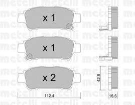 METELLI 22-0428-0 Комплект гальмівних колодо... METELLI 22-0428-0 Комплект гальмівних колодо...