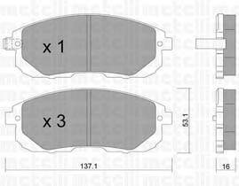 METELLI 22-0876-0 Комплект гальмівних колодо... METELLI 22-0876-0 Комплект гальмівних колодо...