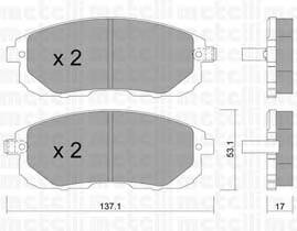 METELLI 22-0876-1 Комплект гальмівних колодо... METELLI 22-0876-1 Комплект гальмівних колодо...