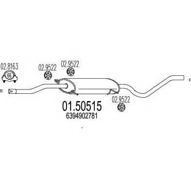 MTS 01.50515 Середній глушник вихлопних... MTS 01.50515 Середній глушник вихлопних...
