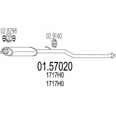 MTS 01.57020 Средний глушитель выхлопны