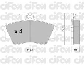 CIFAM 822-130-0 Комплект тормозных колодок