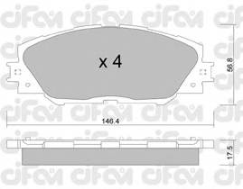CIFAM 822-748-0 Комплект тормозных колодок... CIFAM 822-748-0 Комплект тормозных колодок...