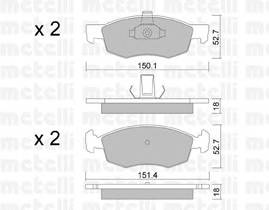 METELLI 22-0274-2 Комплект тормозных колодок... METELLI 22-0274-2 Комплект тормозных колодок...