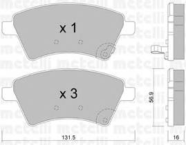 METELLI 22-0702-0 Комплект гальмівних колодо... METELLI 22-0702-0 Комплект гальмівних колодо...