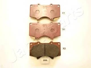 JAPANPARTS PA-205AF Комплект гальмівних колодо... JAPANPARTS PA-205AF Комплект гальмівних колодо...