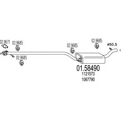 MTS 01.58490 Средний глушитель выхлопны... MTS 01.58490 Средний глушитель выхлопны...