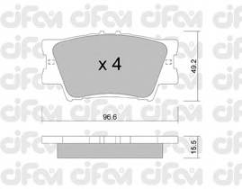CIFAM 822-749-0 Комплект гальмівних колодо... CIFAM 822-749-0 Комплект гальмівних колодо...