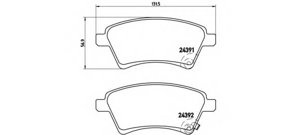 BREMBO P 23 105 Комплект гальмівних колодо... BREMBO P 23 105 Комплект гальмівних колодо...