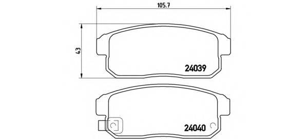 BREMBO P 49 035 Комплект гальмівних колодо... BREMBO P 49 035 Комплект гальмівних колодо...