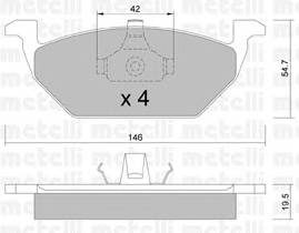 METELLI 22-0211-0 Комплект гальмівних колодо... METELLI 22-0211-0 Комплект гальмівних колодо...
