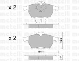 METELLI 22-0279-0 Комплект тормозных колодок