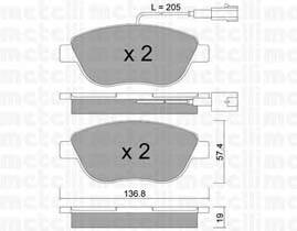 METELLI 22-0322-3 Комплект тормозных колодок... METELLI 22-0322-3 Комплект тормозных колодок...