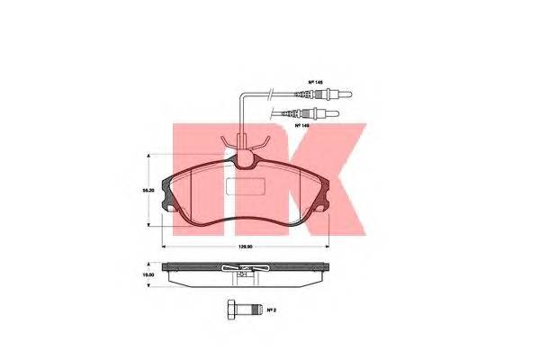 NK 221937 Комплект тормозных колодок