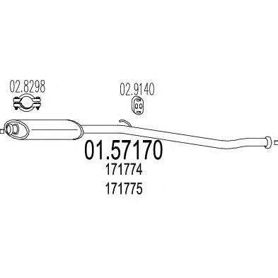 MTS 01.57170 Средний глушитель выхлопны